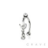 CZ MARQUISE MIX ROUND 316L SURGICAL STEEL CURVED BARBELL/EYEBROW